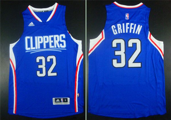 Men Los Angeles Clippers 32 Griffin Blue Adidas NBA Jerseys